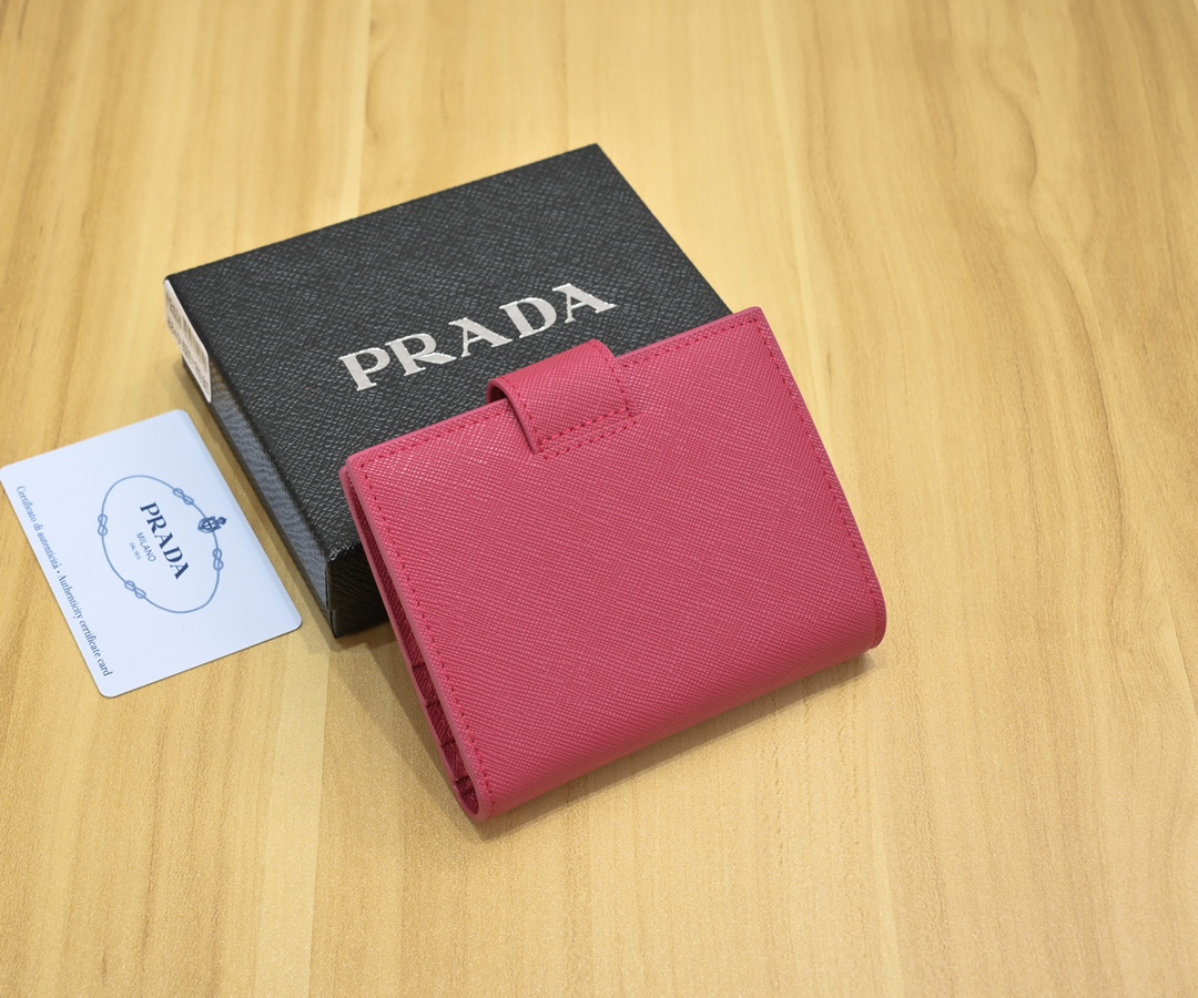 ◆PRADA◆上品 サフィアーノレザーxレザー 折りたたみ財布 6色