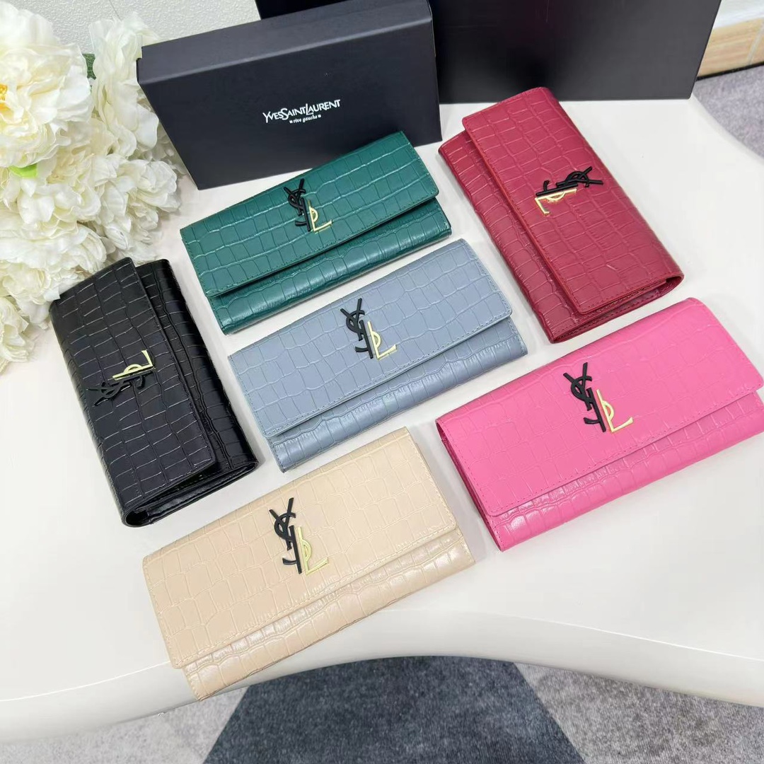 SAINT LAURENT 【入手困難】クロコダイル柄長財布 ★全色★