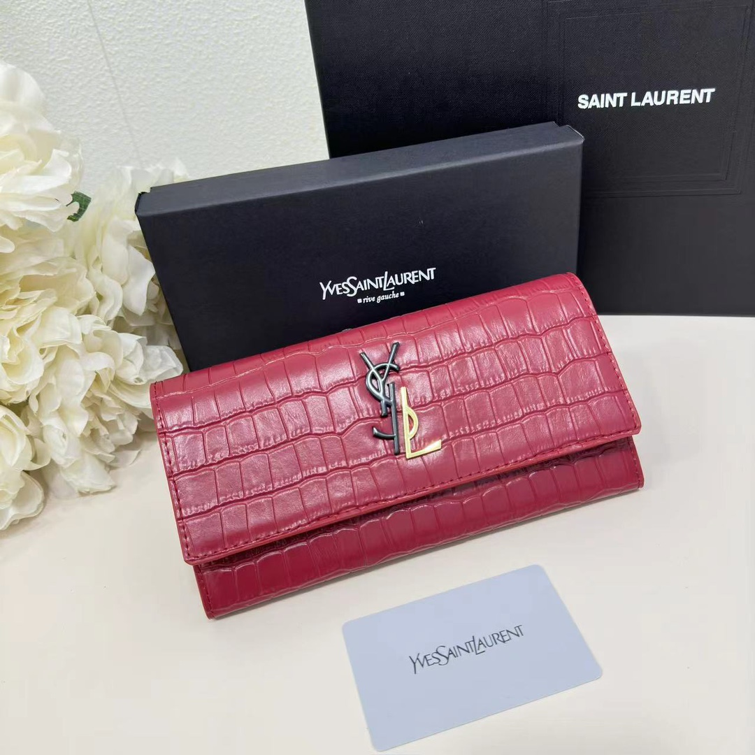SAINT LAURENT 【入手困難】クロコダイル柄長財布 ★全色★