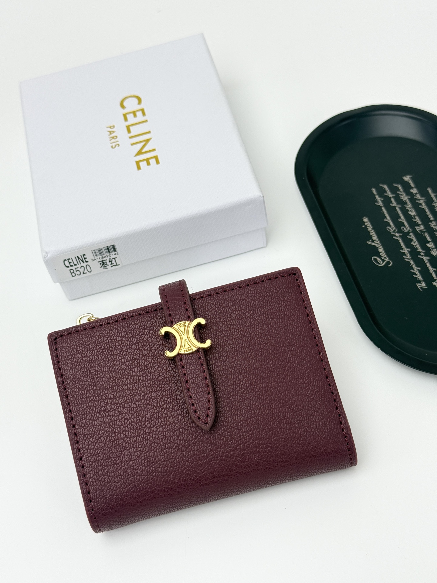 CELINE トリオンフ コンパクトウォレット ボルドー