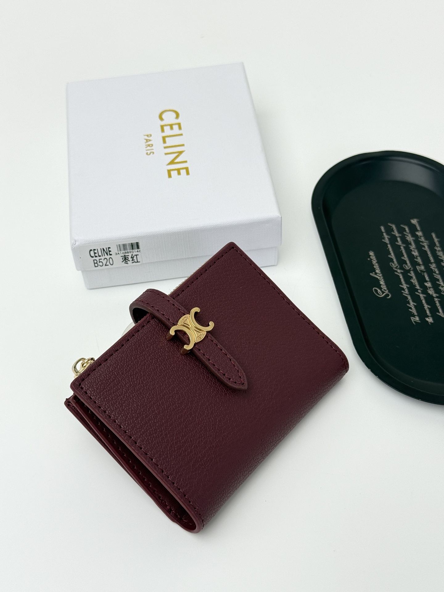 CELINE トリオンフ コンパクトウォレット ボルドー