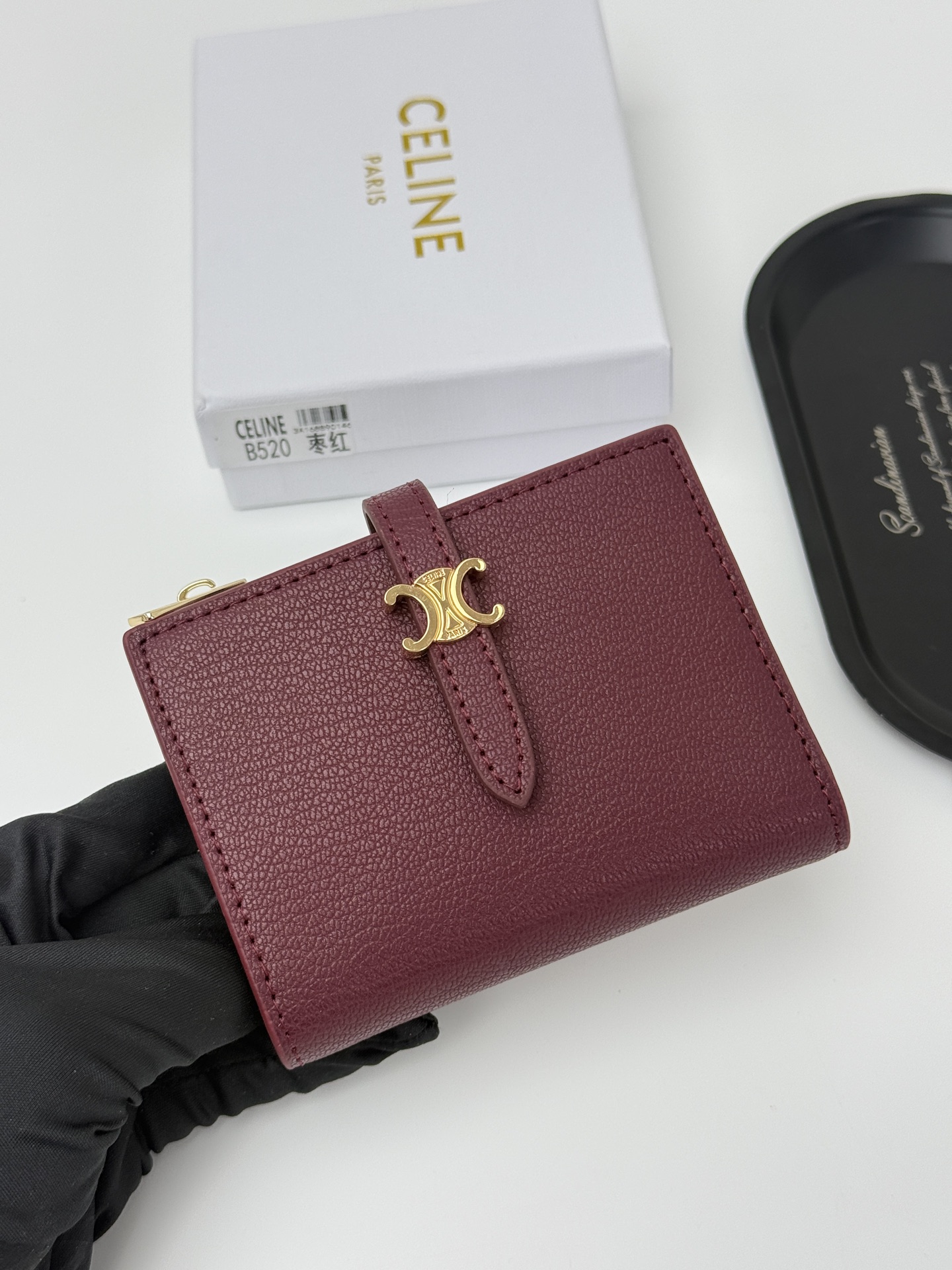 CELINE トリオンフ コンパクトウォレット ボルドー
