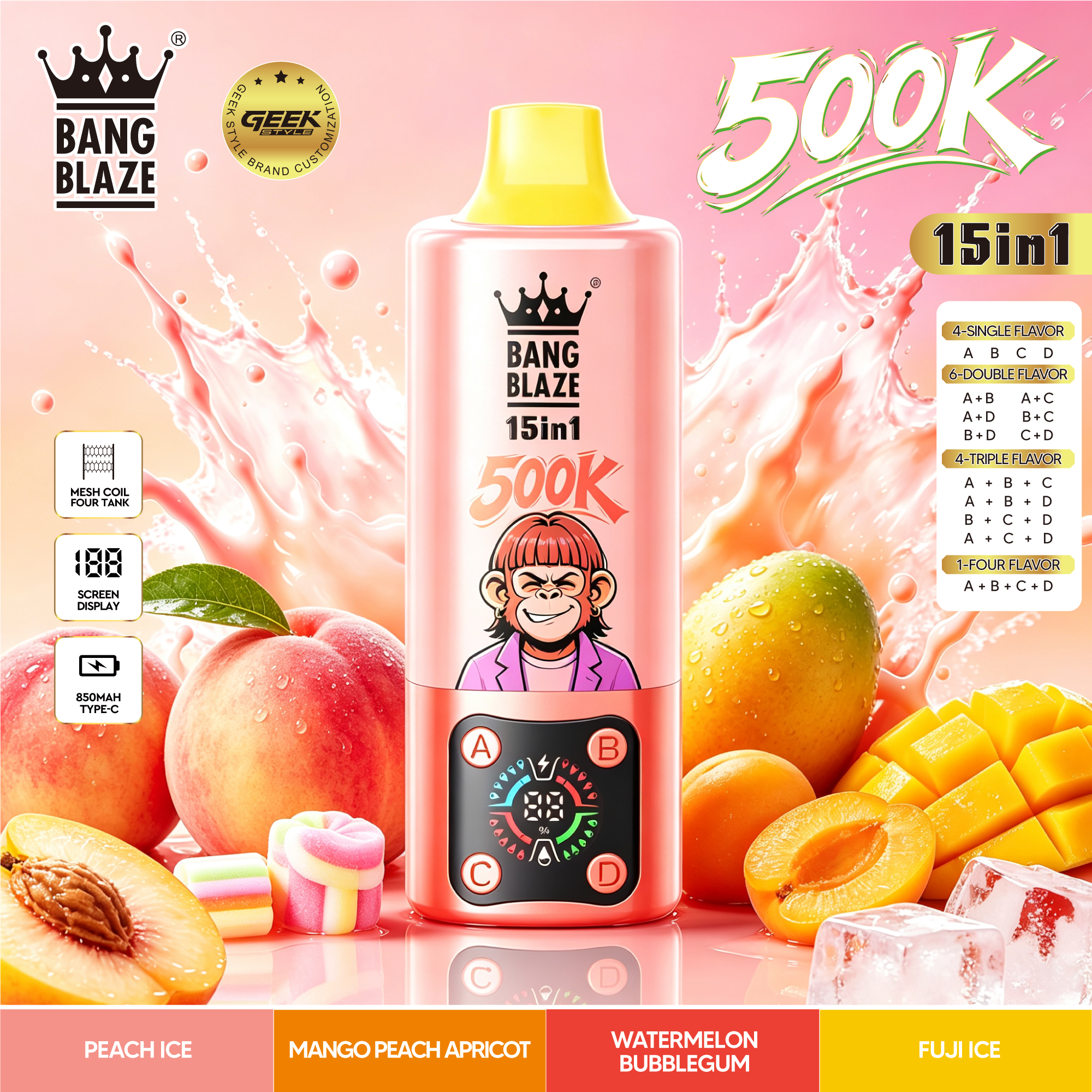 BANG BLAZE 500K 15-in-1｜超大容量・15種類のフレーバー切替