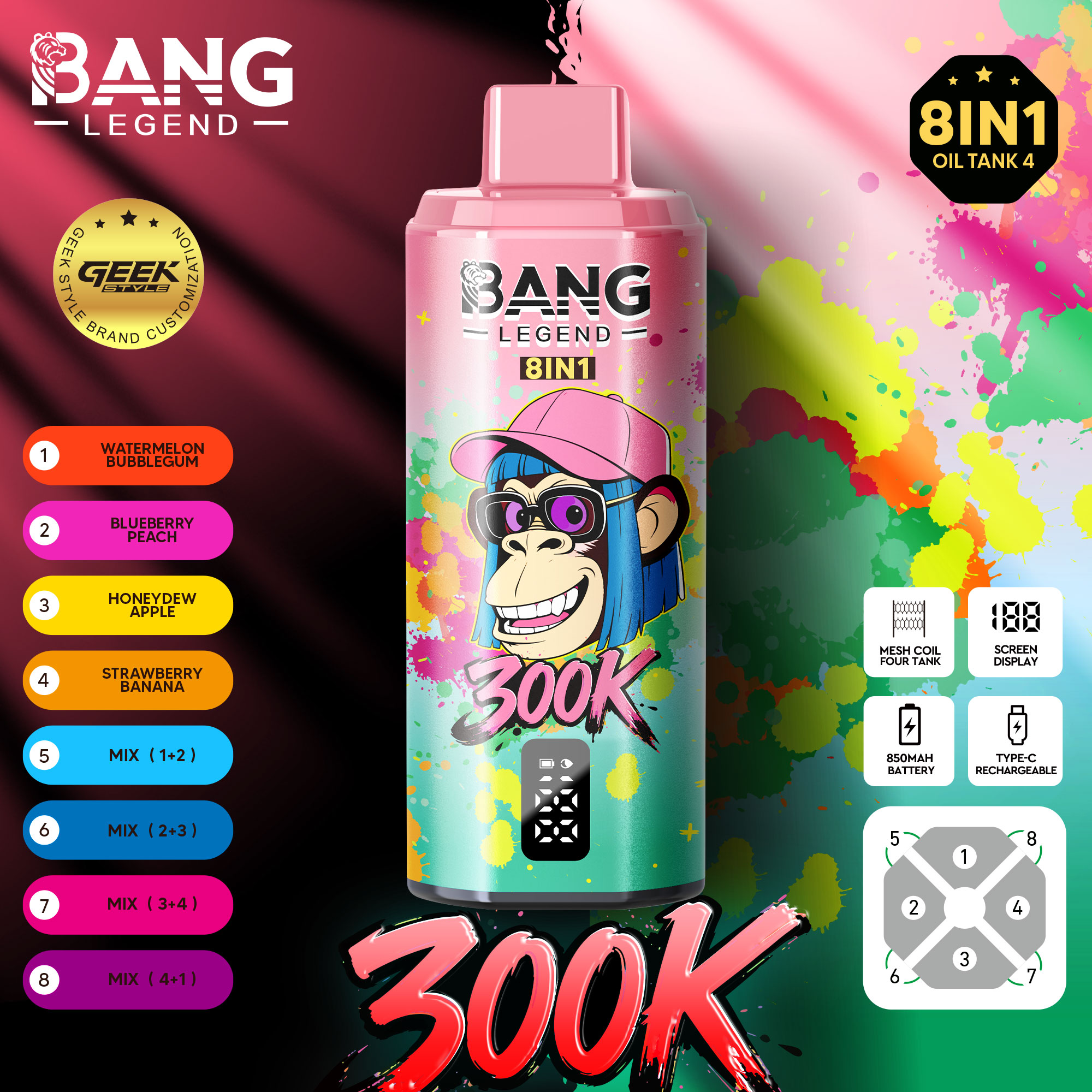 BANG LEGEND GEEK 300K 8in1