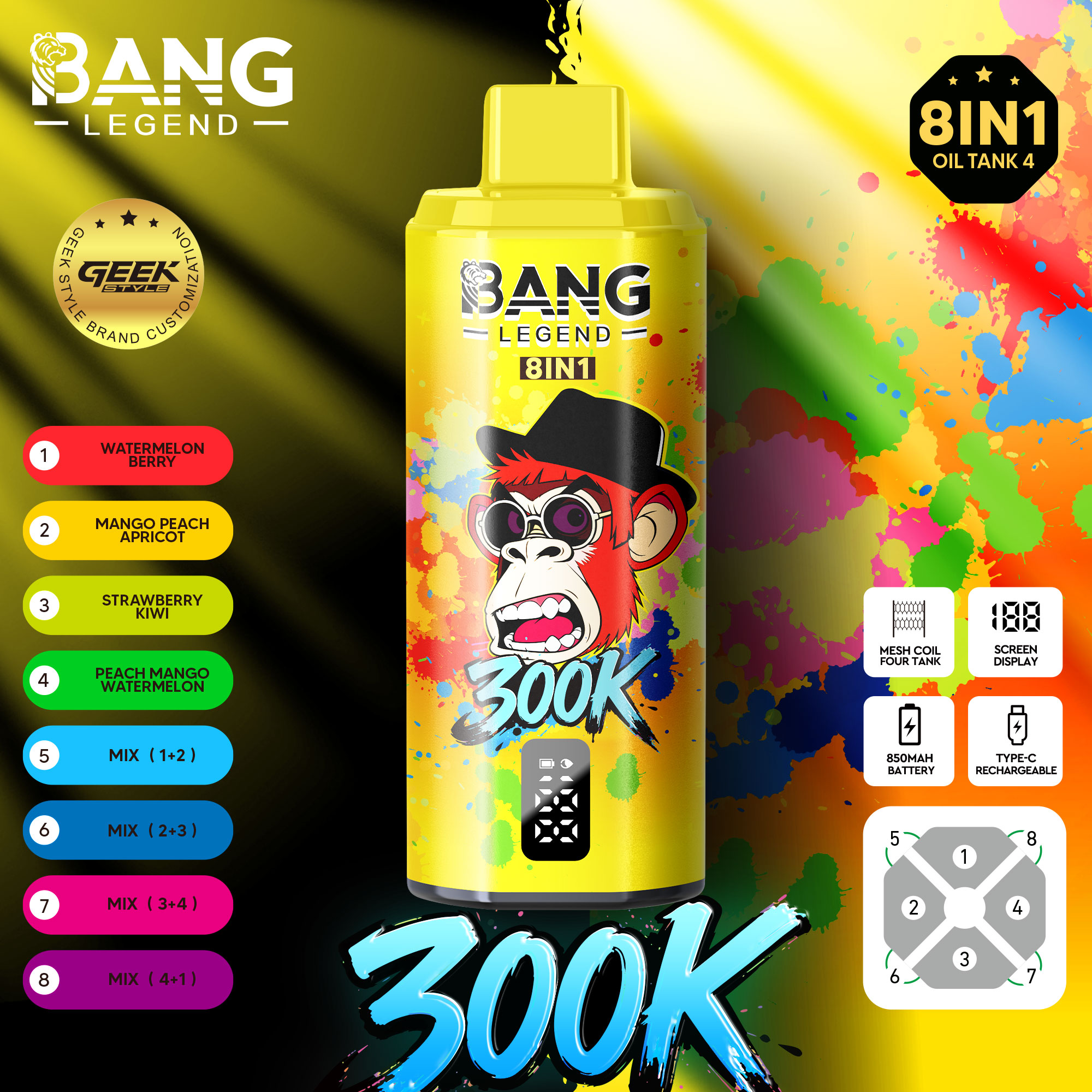 BANG LEGEND GEEK 300K 8in1