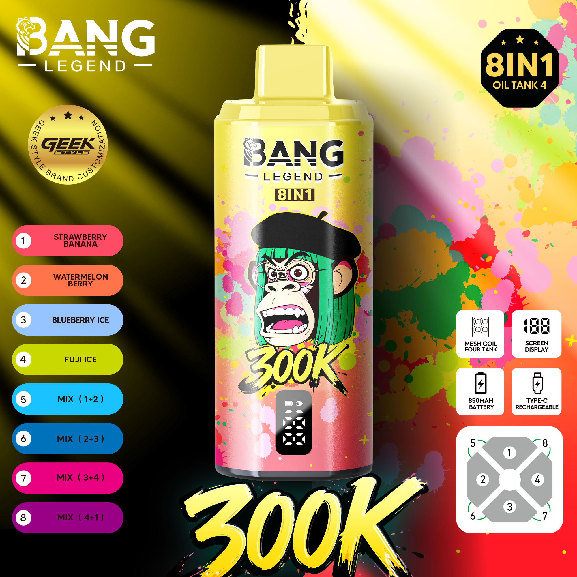 BANG LEGEND GEEK 300K 8in1