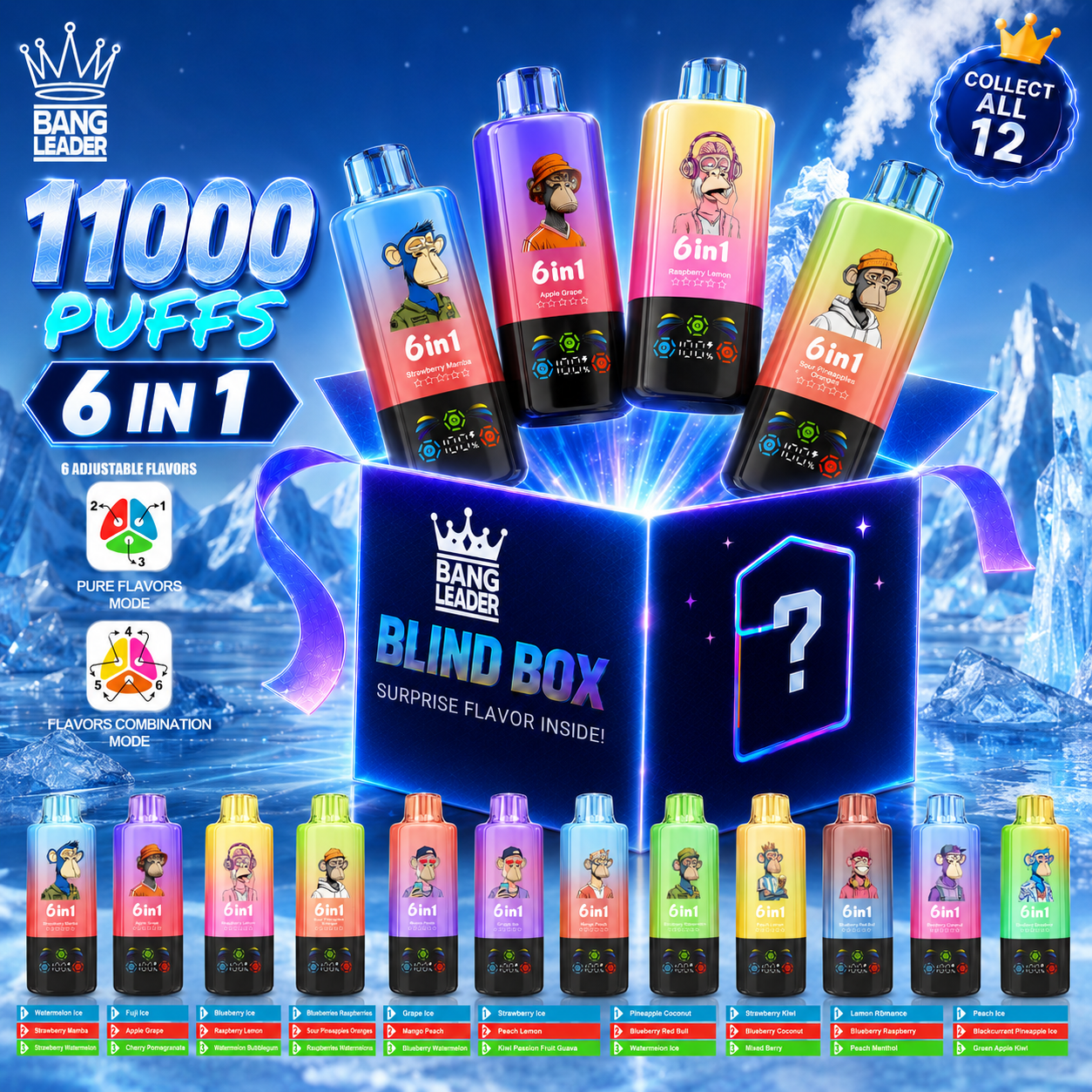Bang Leader 110000口 ― 110K 究極の6-in-1使い捨て電子タバコ