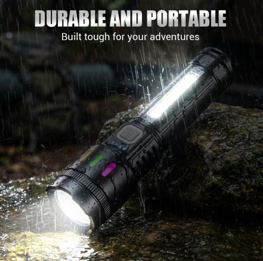 💎 50% OFF! 💎 Multifunctional Zoom LED Flashlight with Power Display – 500m Range, USB-C & 4 Lighting Modes