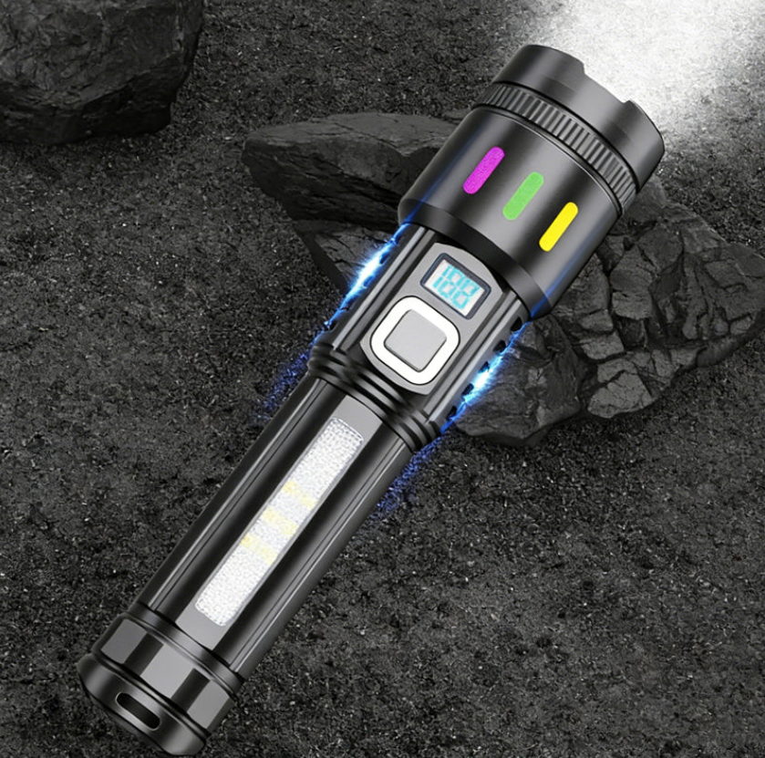 💎 50% OFF! 💎 Multifunctional Zoom LED Flashlight with Power Display – 500m Range, USB-C & 4 Lighting Modes