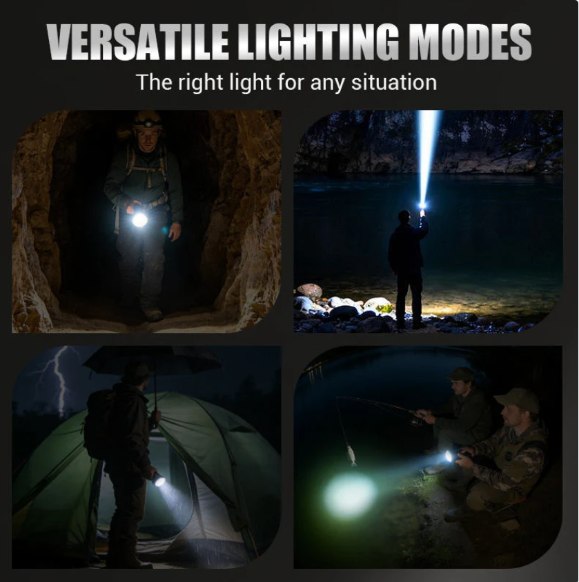 💎 50% OFF! 💎 Multifunctional Zoom LED Flashlight with Power Display – 500m Range, USB-C & 4 Lighting Modes