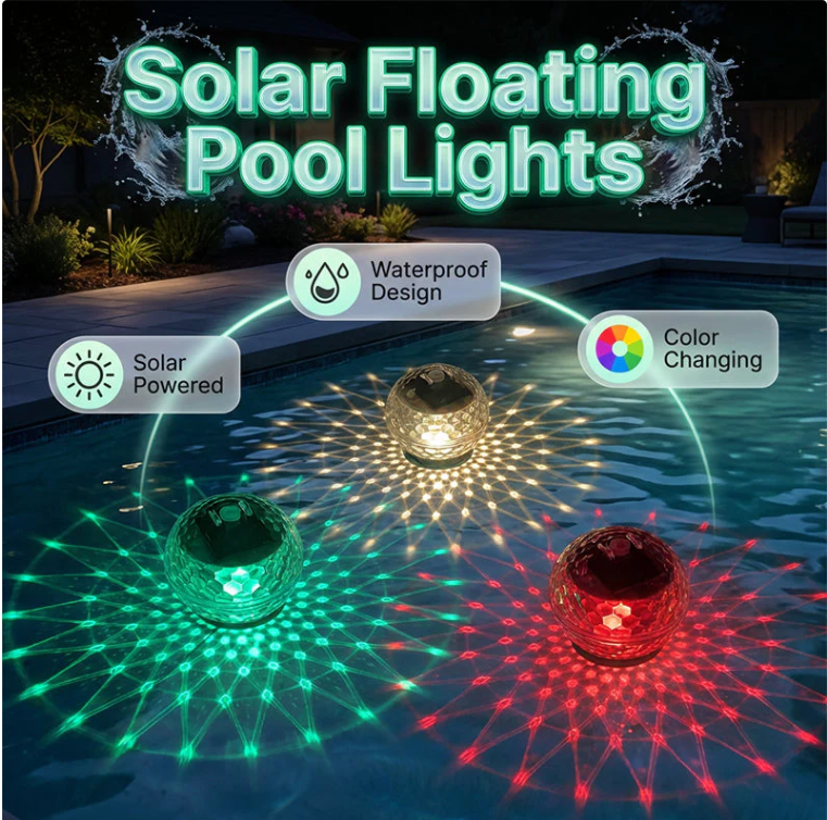 🔥New Hot Selling❤️‍🔥Solar-Powered Floating Pool Lights