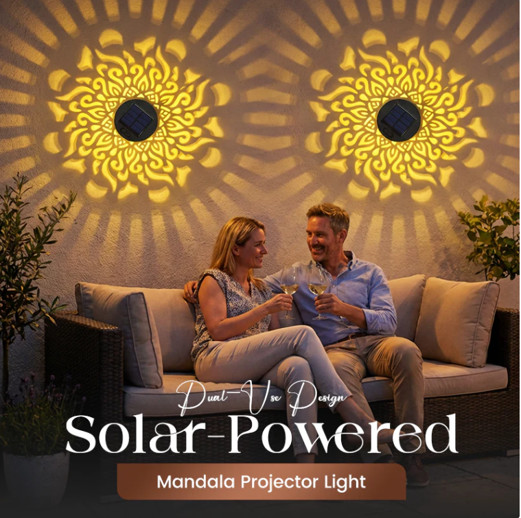 📢📢50% OFF !!!⏰Solar-Powered Mandala Projector Light