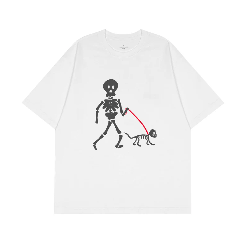 「骸骨飼い主」プリント半袖Ｔシャツ