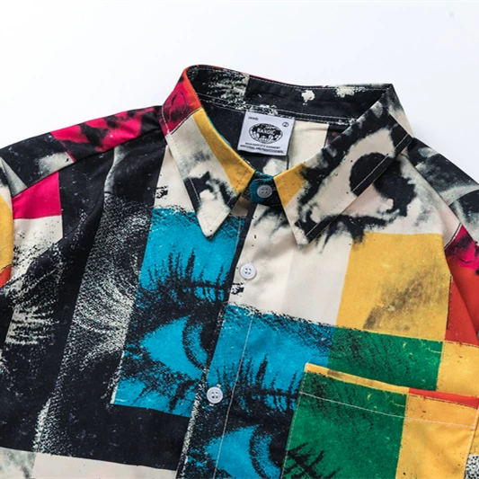 「ポップアート目 」総柄アロハシャツ