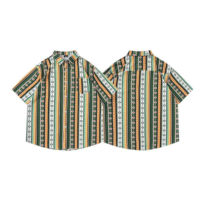 さわやか花柄総柄アロハシャツ