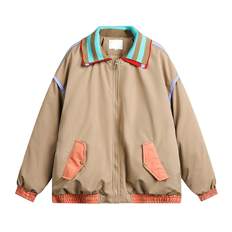 oversize 混合色 厚手ゆったり ダウンジャケット