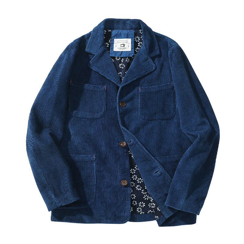 コーデュロイ 藍染ビンテージフレンチワークジャケット – Streofit shop