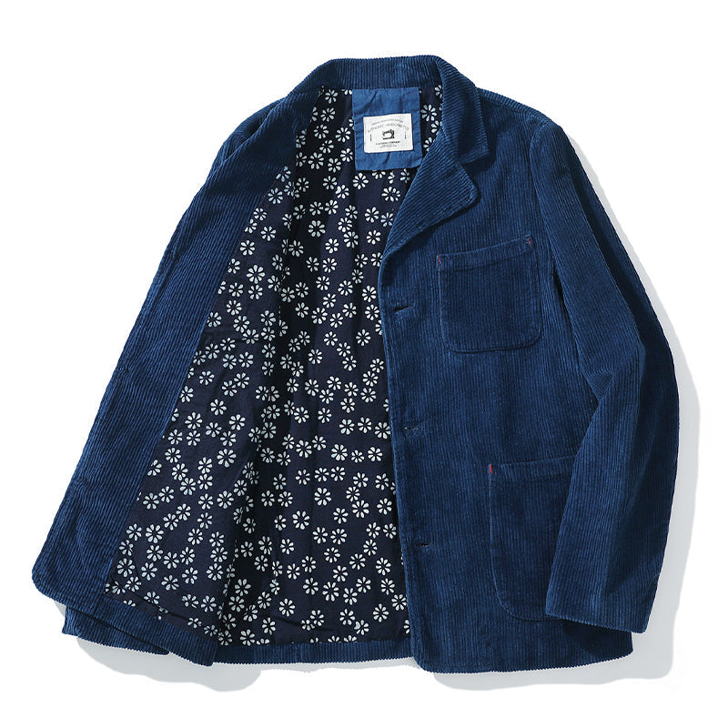 コーデュロイ 藍染ビンテージフレンチワークジャケット – Streofit shop