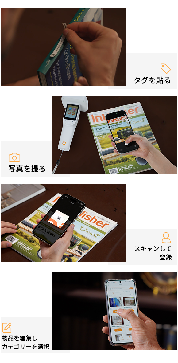 写真とカテゴリーによる物品一覧管理