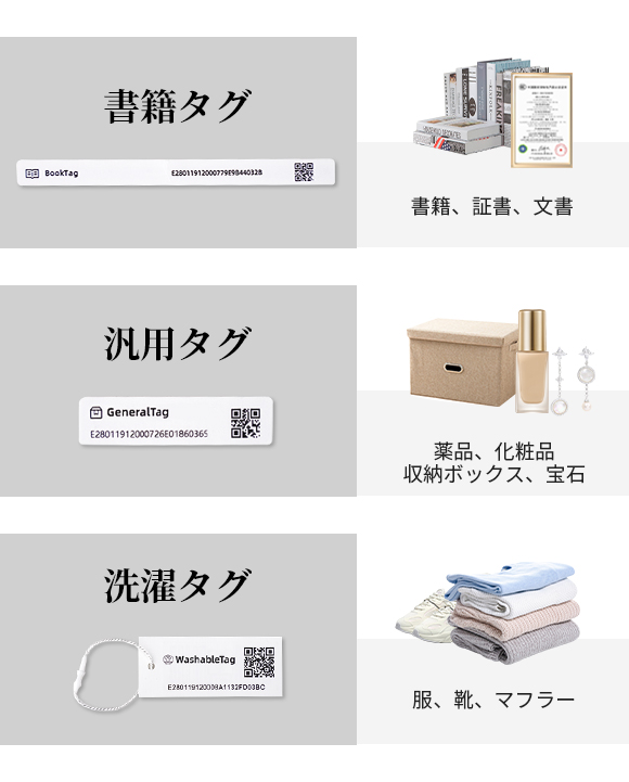 複数タイプのRFIDタグ