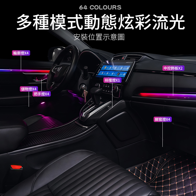 适用于沃爾卡適用本田CRV5/CRV5.5氛圍燈17-22款款皓影氛圍燈裝飾改裝專用車內氣氛燈