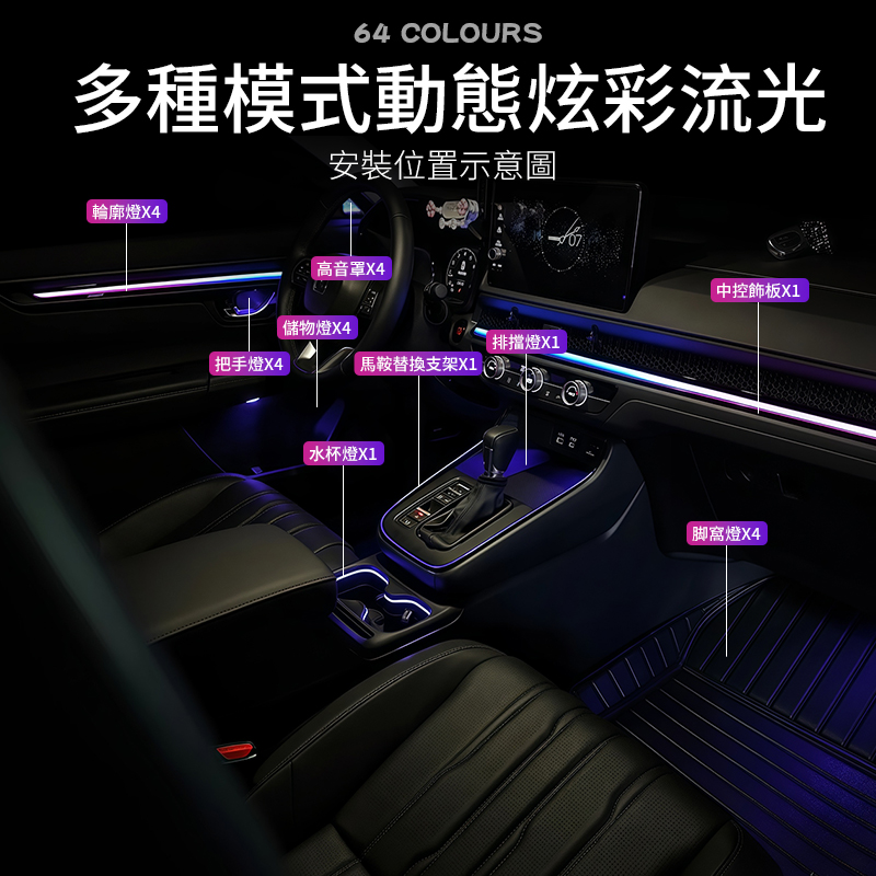 適用本田CRV6代氛圍燈23-24款皓影氛圍燈裝飾改裝專用車內氣氛燈