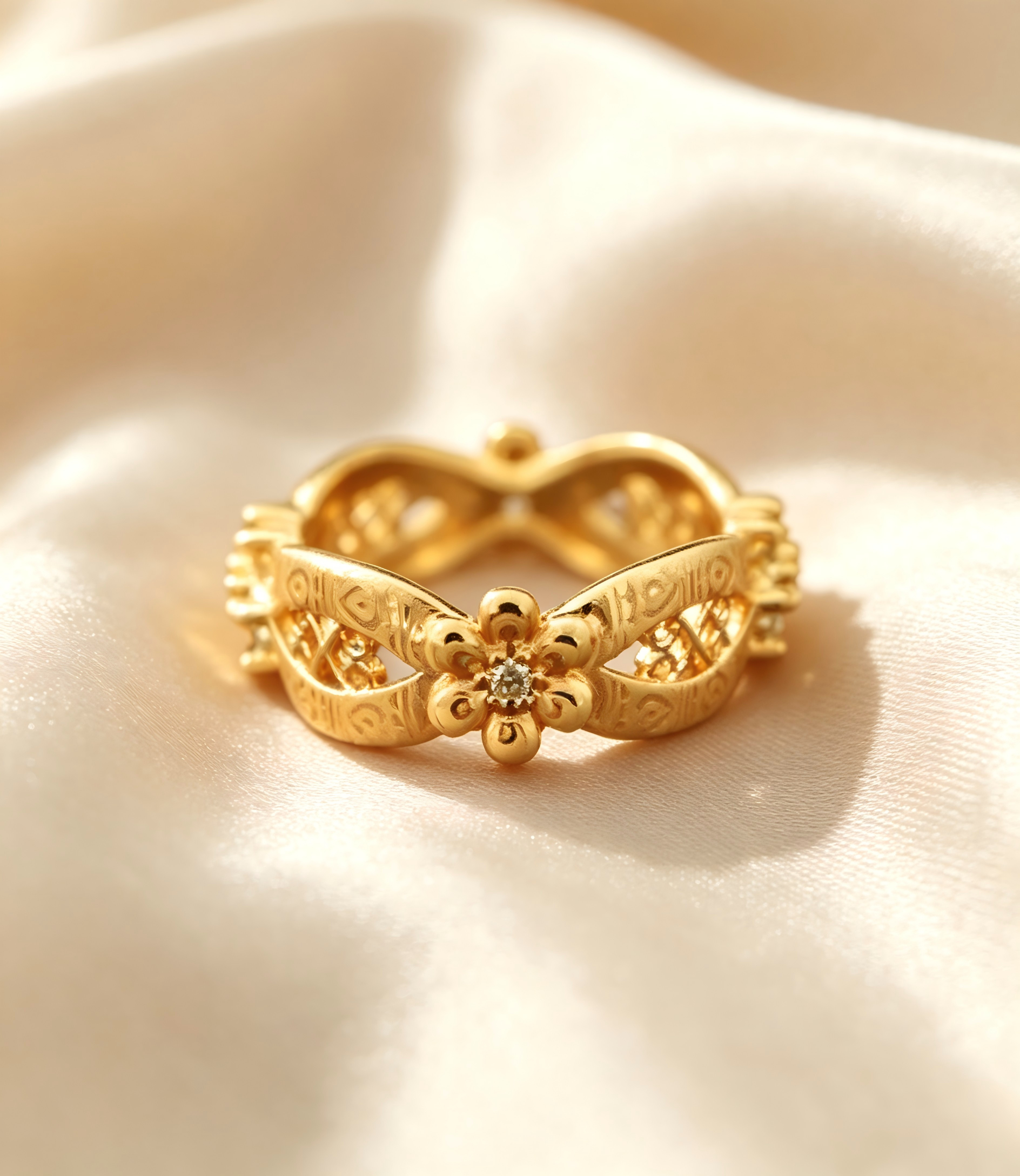 Gold-Plated Copper Zircon Ring-0301470C-XB