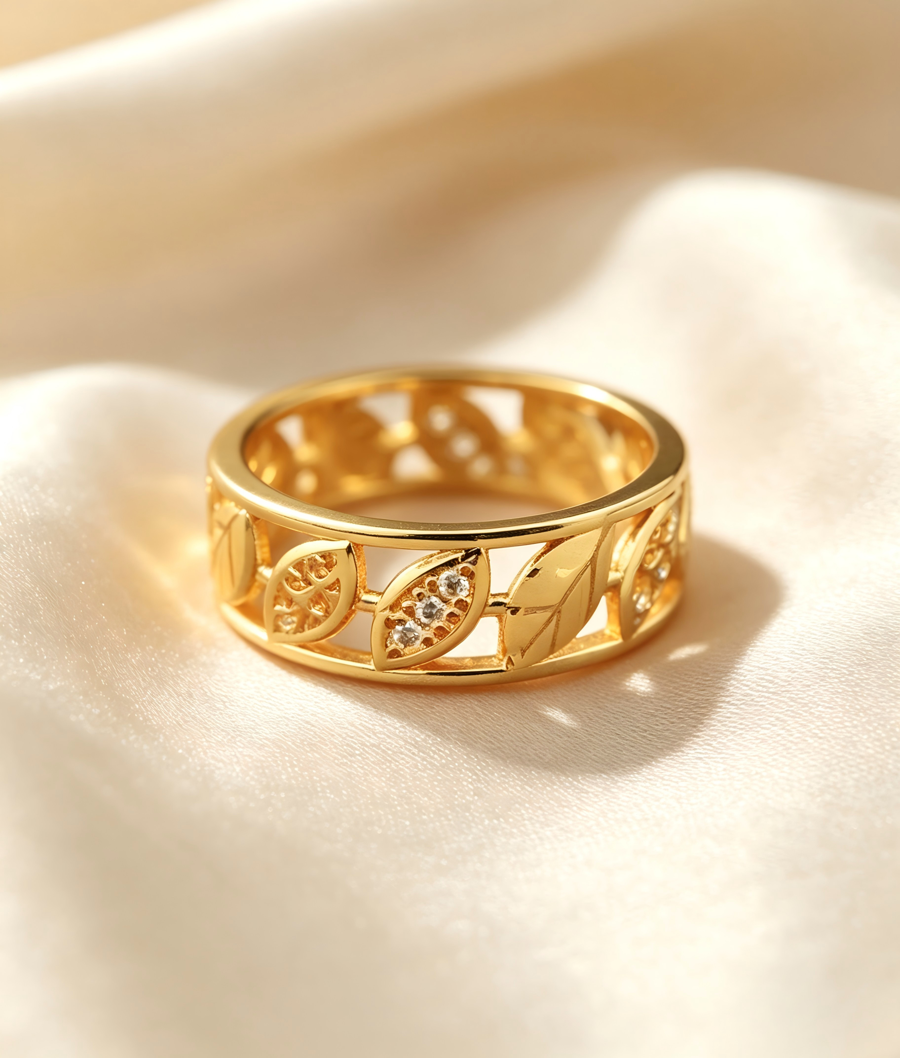 Gold-Plated Copper Zircon Ring-0301471C-XB