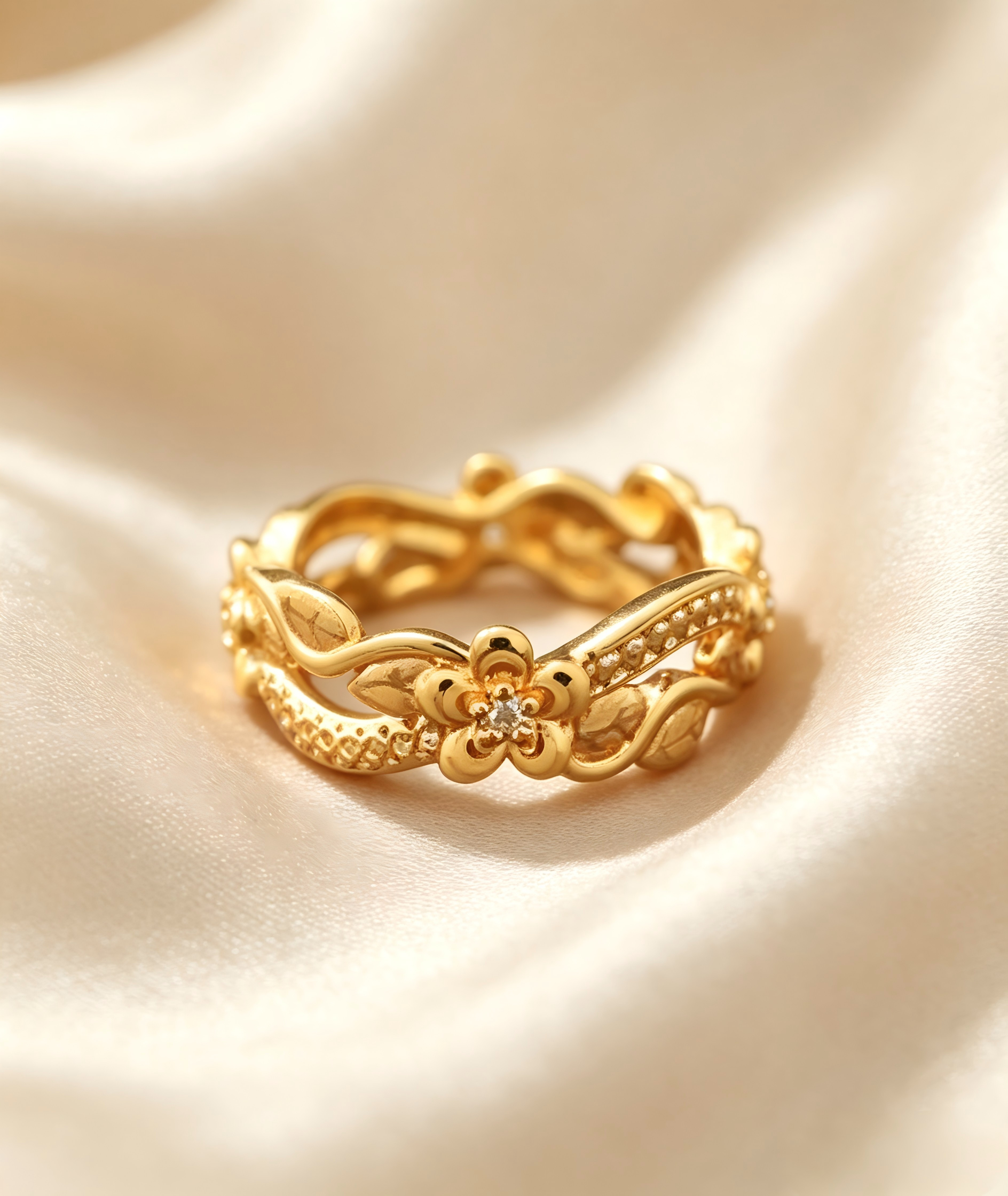 Gold-Plated Copper Zircon Ring-0301474C-XB