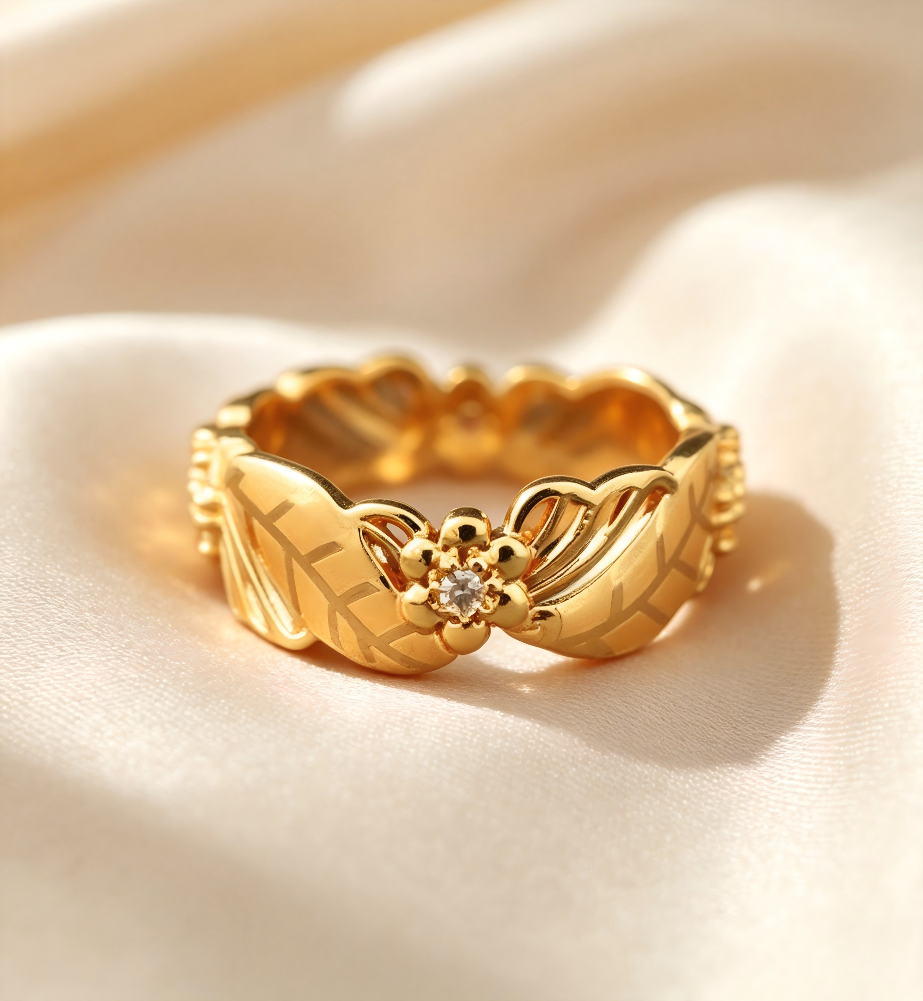 Gold-Plated Copper Zircon Ring-0301484C-XB