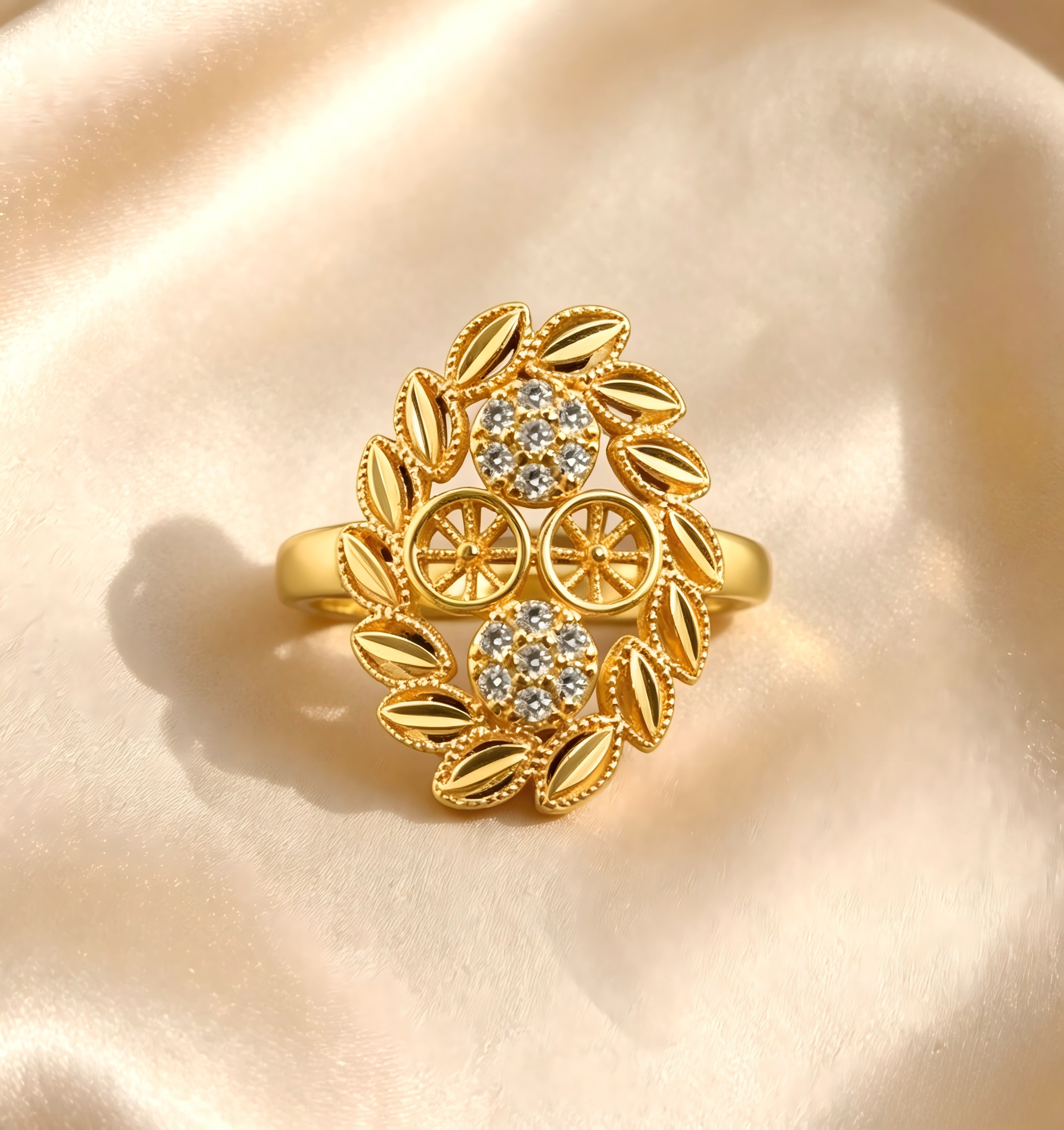 Gold-Plated Copper Zircon Ring-0301822-XB
