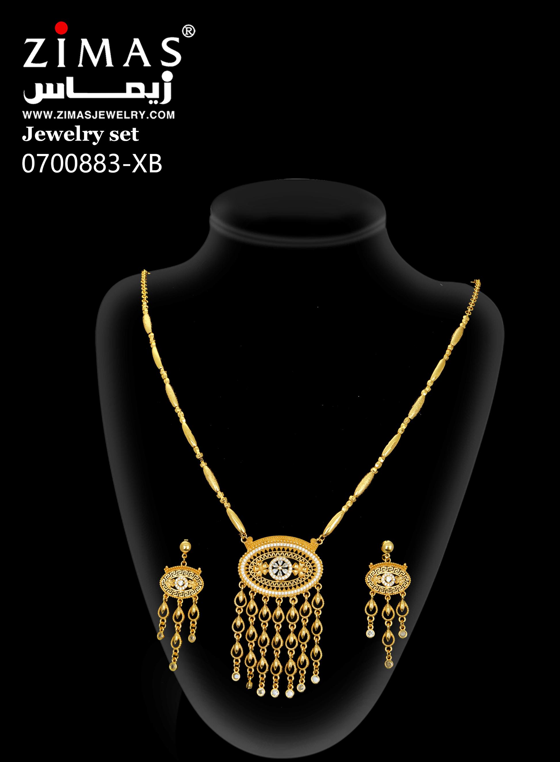 2-piece Set: Earrings, Necklace; Gold-plated Finish-0700883