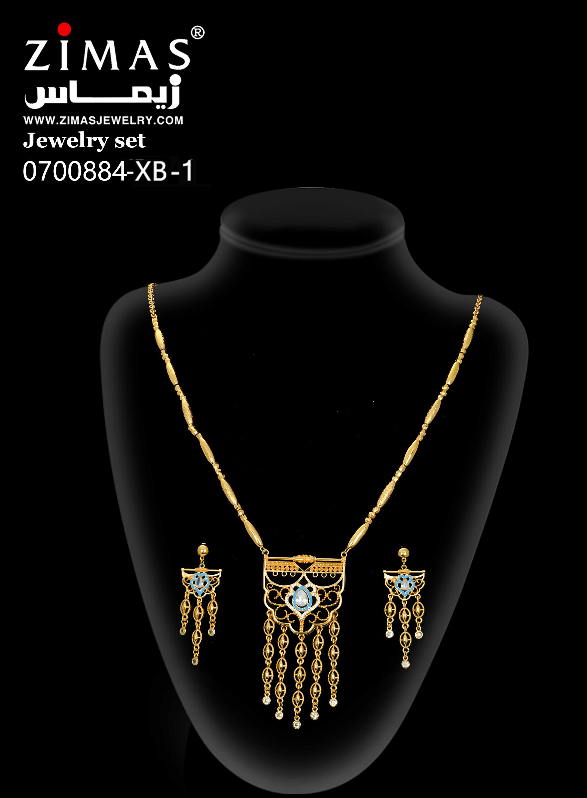 2-piece Set: Earrings, Necklace; Gold-plated Finish-0700884-1