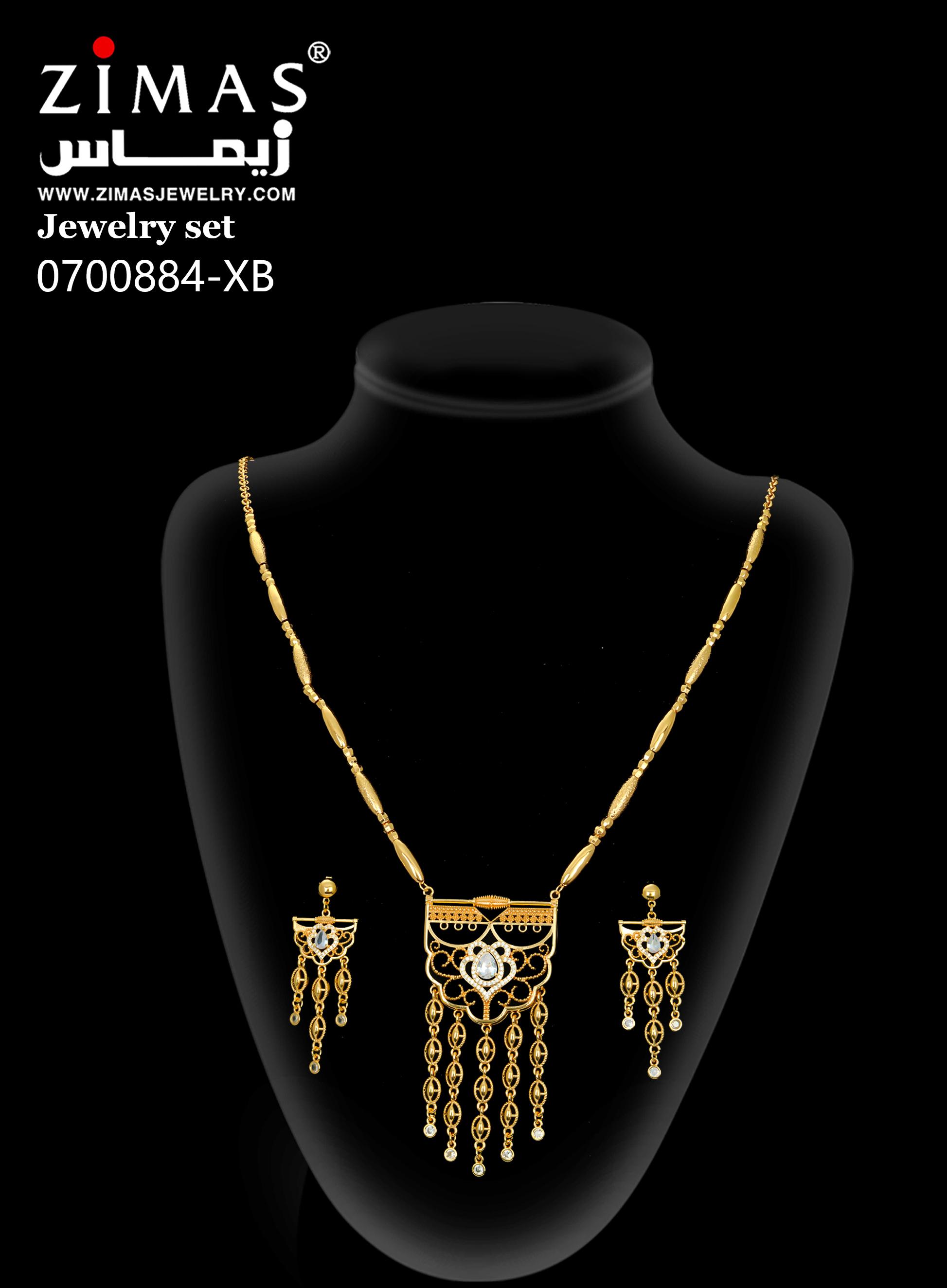 2-piece Set: Earrings, Necklace; Gold-plated Finish-0700884
