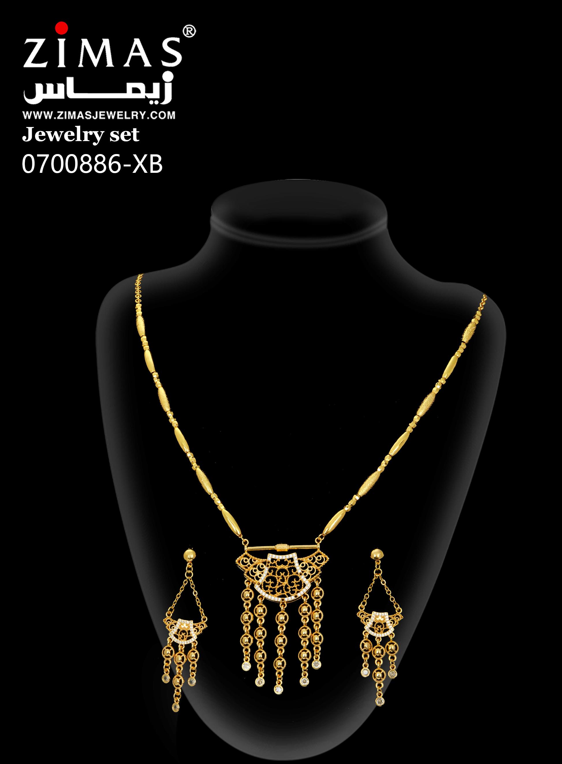 2-piece Set: Earrings, Necklace; Gold-plated Finish-0700886