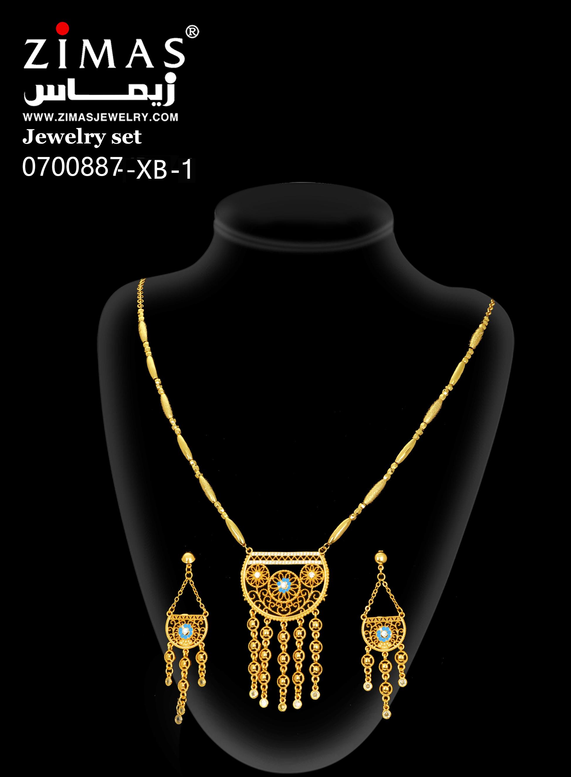 2-piece Set: Earrings, Necklace; Gold-plated Finish-0700887-1