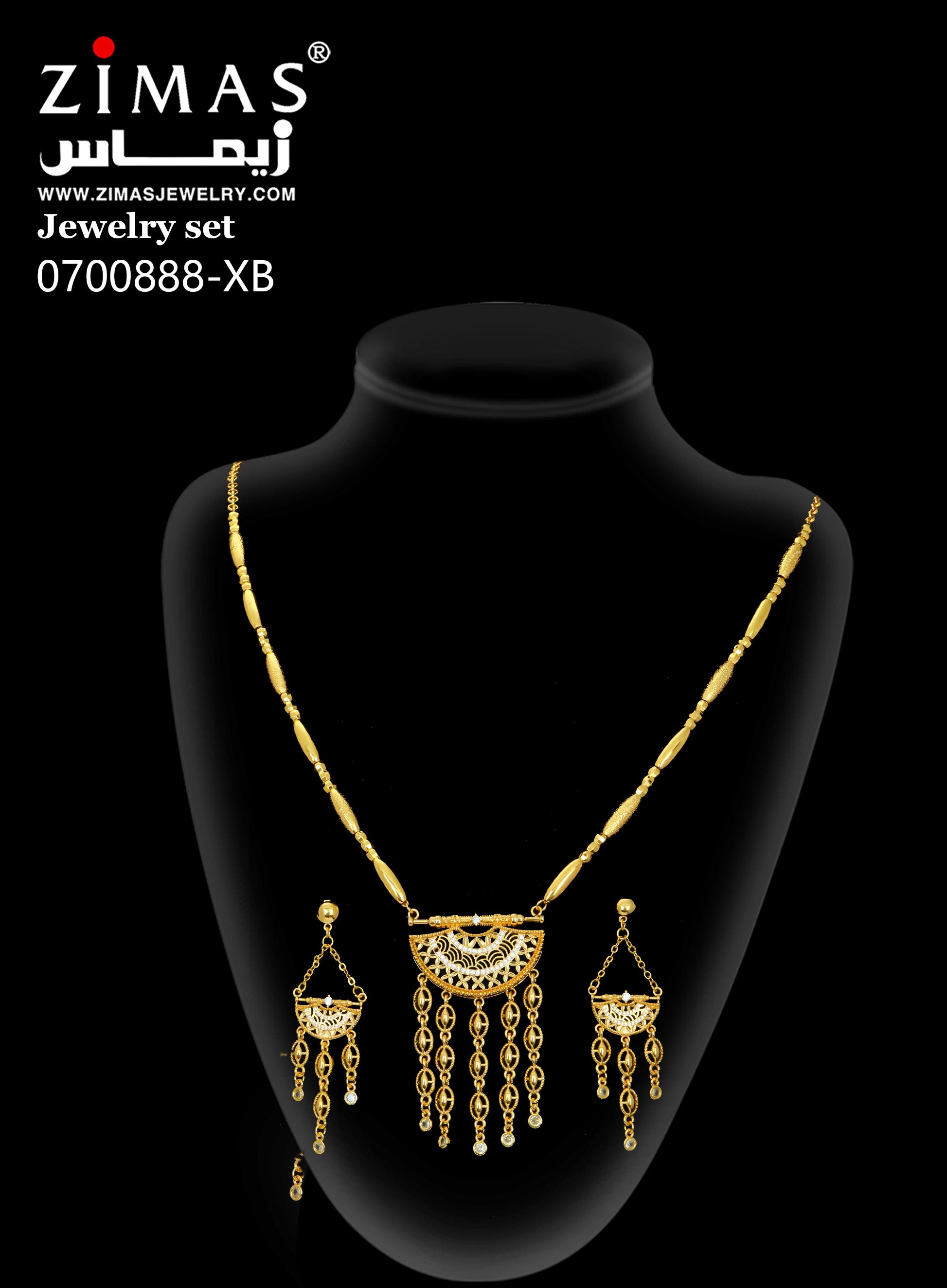 2-piece Set: Earrings, Necklace; Gold-plated Finish-0700888
