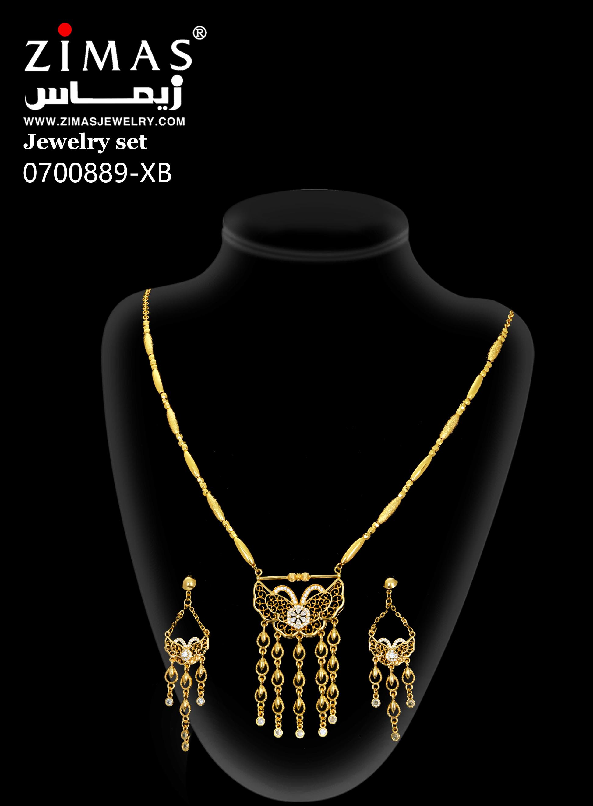 2-piece Set: Earrings, Necklace; Gold-plated Finish-0700889