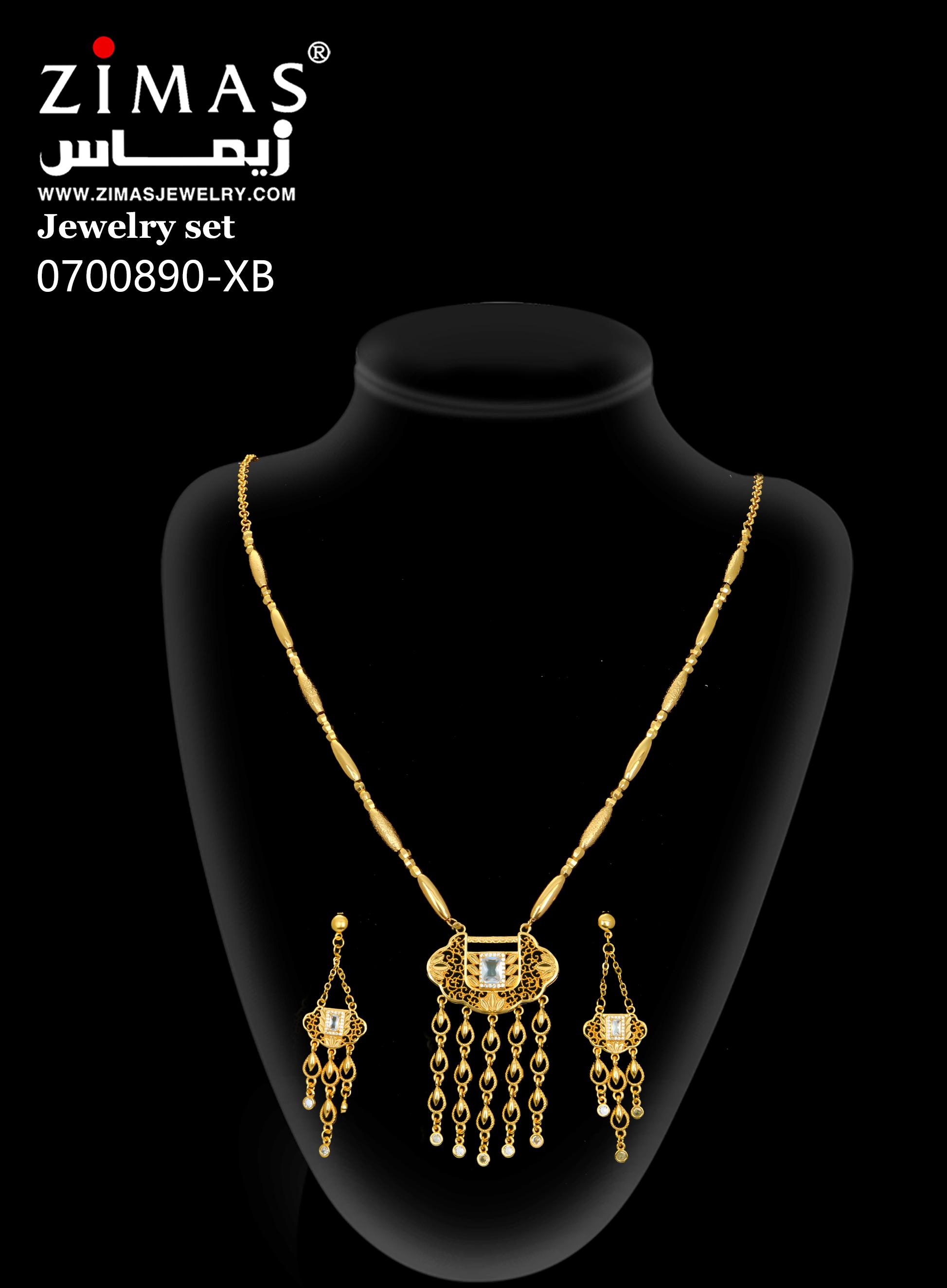 2-piece Set: Earrings, Necklace; Gold-plated Finish-0700890