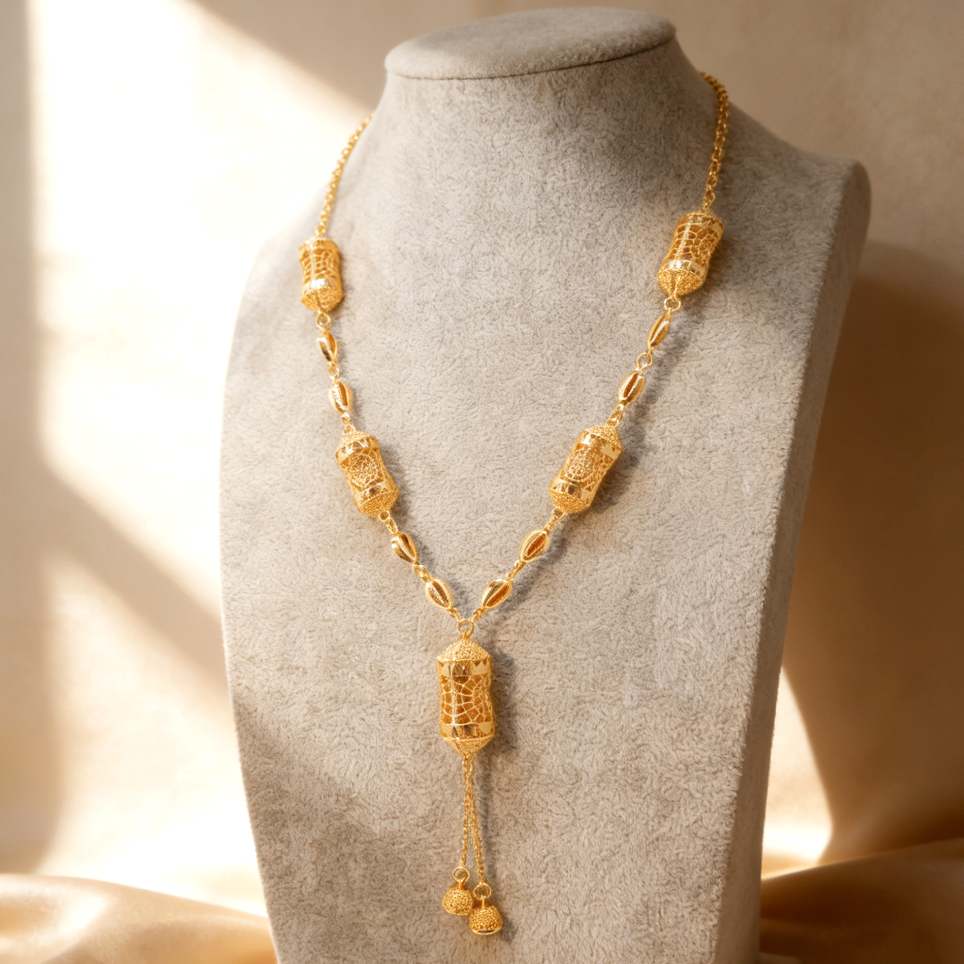 2-Piece Set: Earring  & Necklace, Iron with 24K Gold Plating for Women