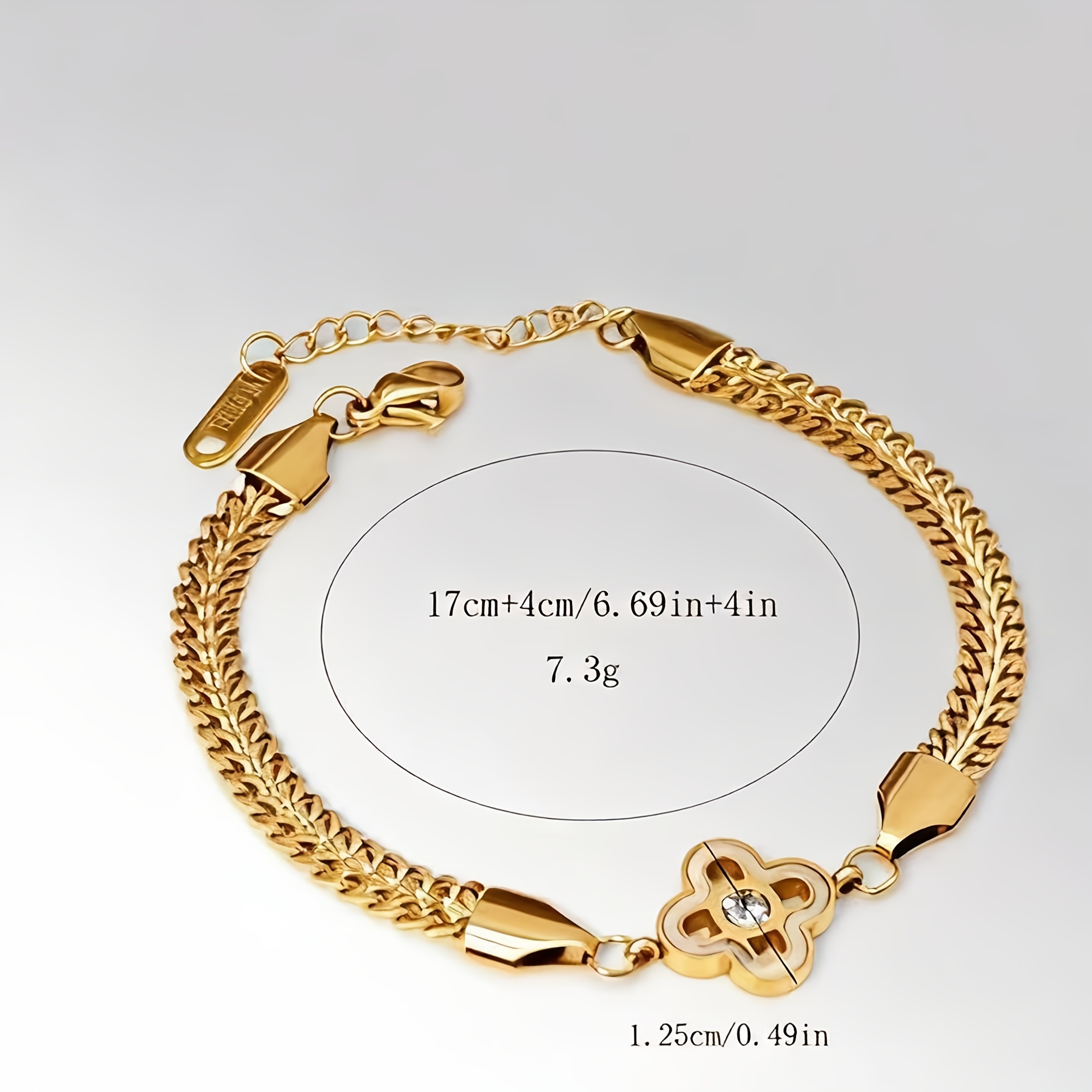 1pc of Flower Zirconia Pattern for Couples, Suitable for Sisters' Daily Wear, Classic Personal Style, Stainless Steel with Golden Plating, Wholesale Versatile-Grace Jewelry