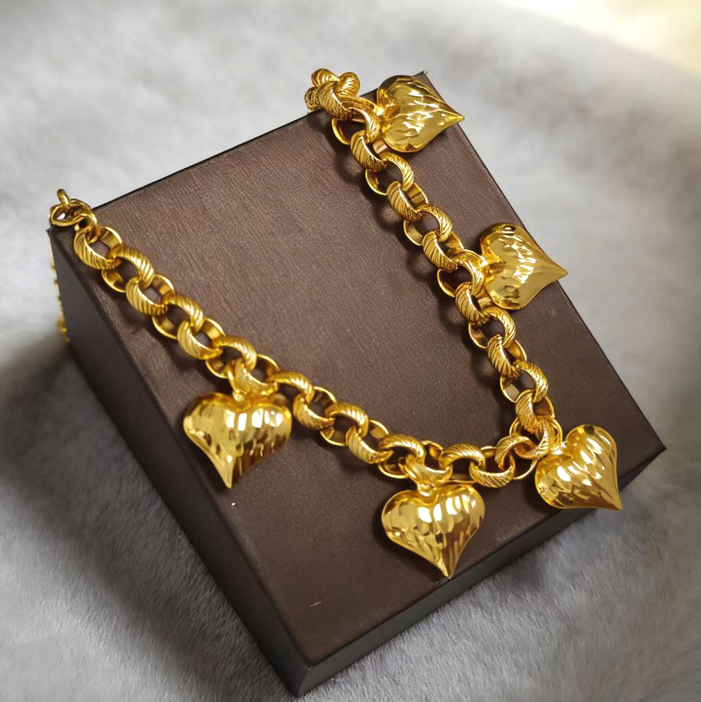 24k Gold-plated Copper Heart-Shaped Bracelet