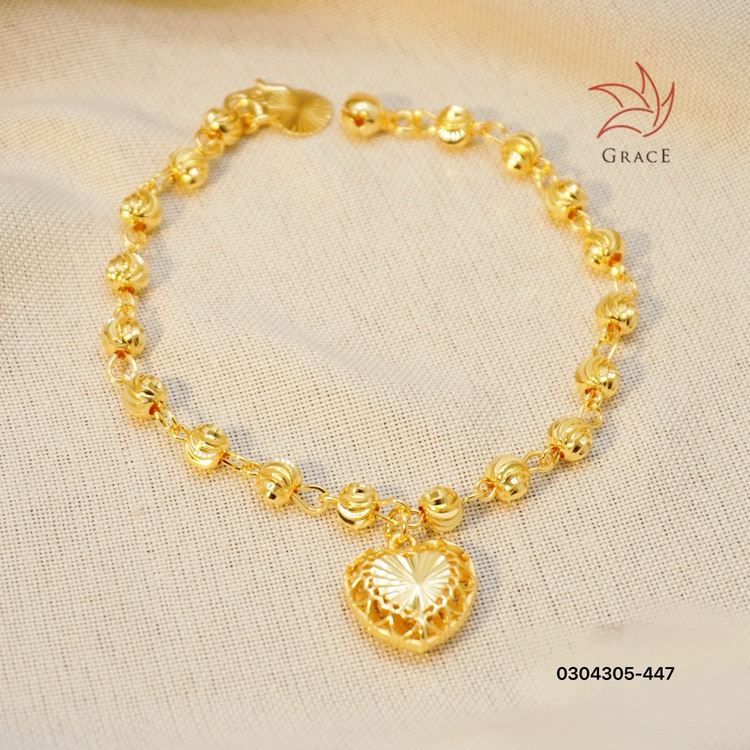 24k Color Gold-plated Copper Heart-Shaped Bracelet