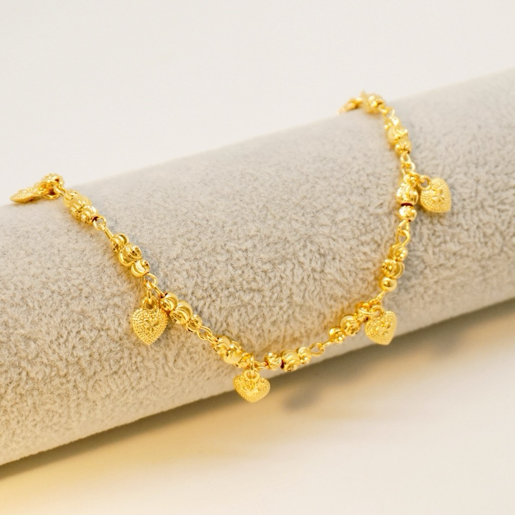 24k Gold-plated Copper Heart-Shaped Bracelet