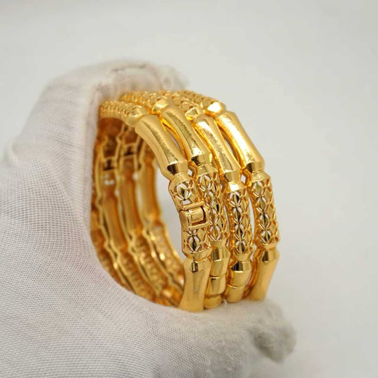 1 PCS 24k Color Gold-plated Copper bangle