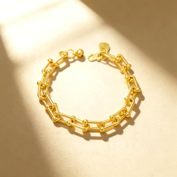 24k Color Gold-plated Copper Handmade Bracelet