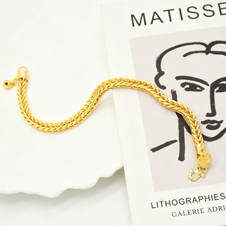 24k Color Gold-plated Copper Handmade Bracelet