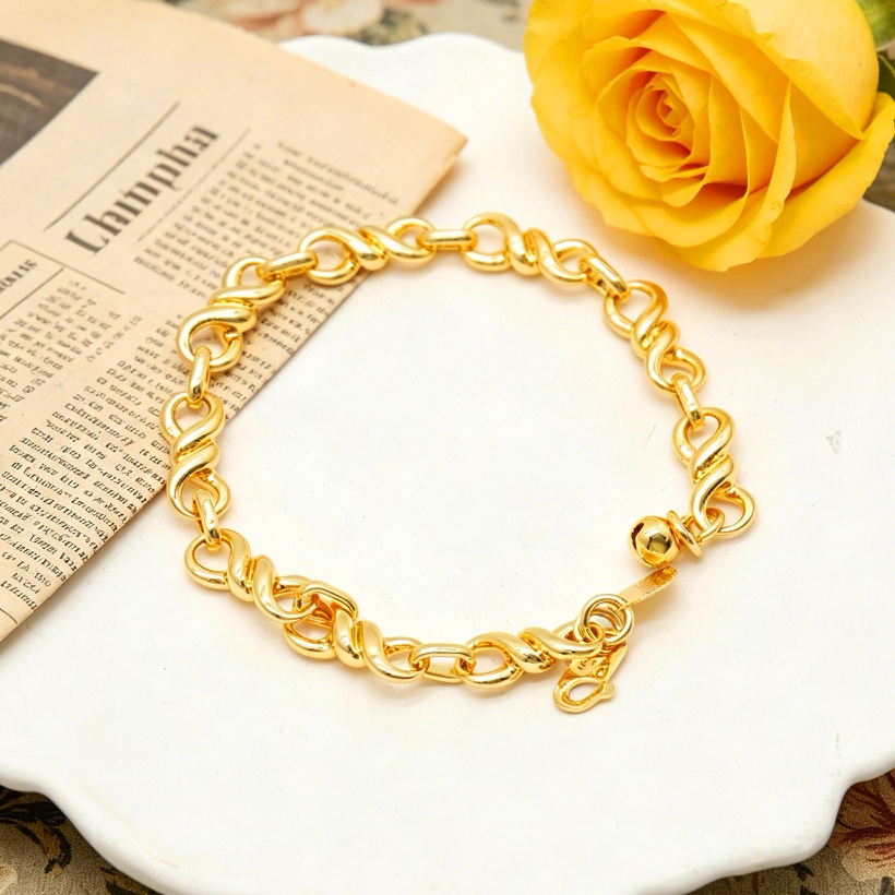 24k Color Gold-plated Copper Handmade Bracelet