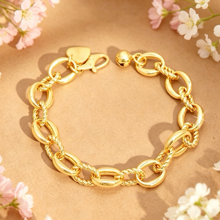24k Color Gold-plated Copper Handmade Bracelet