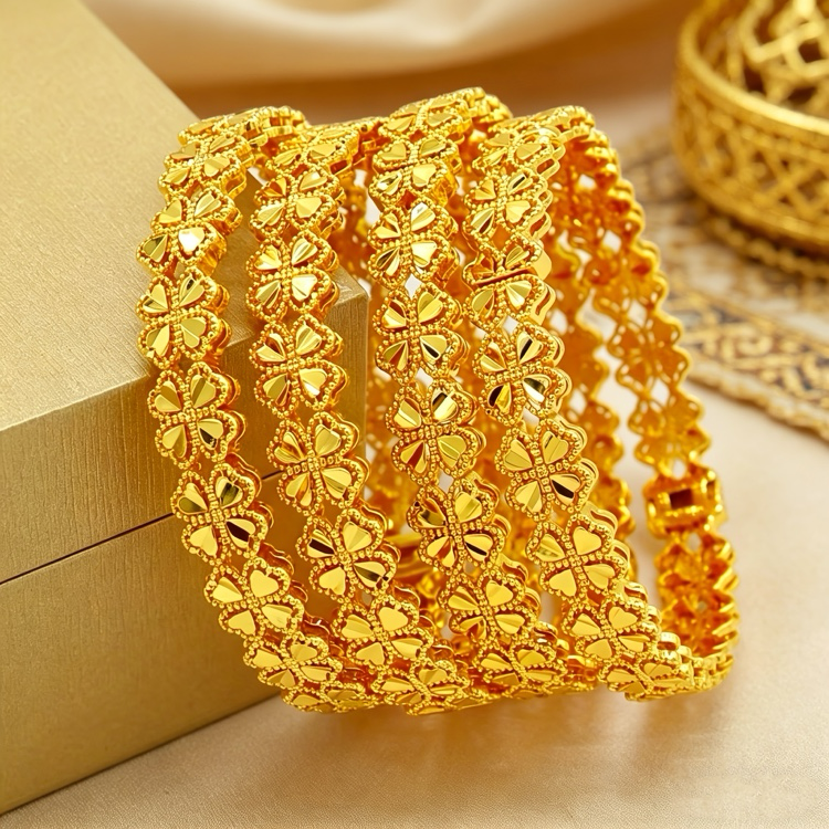 1 PCS 24k Color Gold-plated Copper bangle